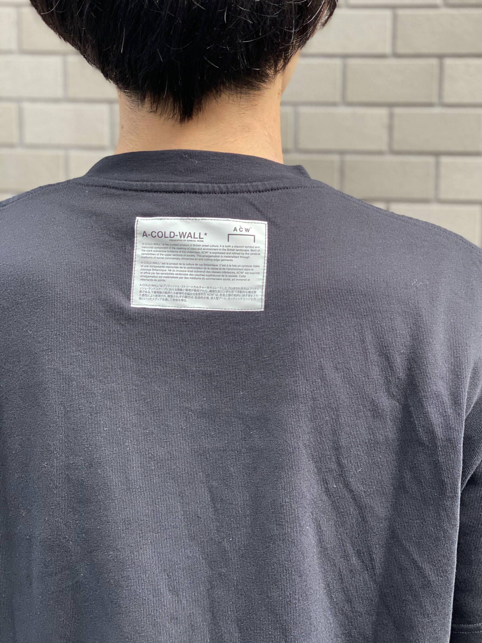 【 A-COLD-WALL 】テープベルト　柄　プリント　ロゴ　フリー A-COLD-WALL* - ロゴプリントカットソー LOGO T SHIRT - BLACK