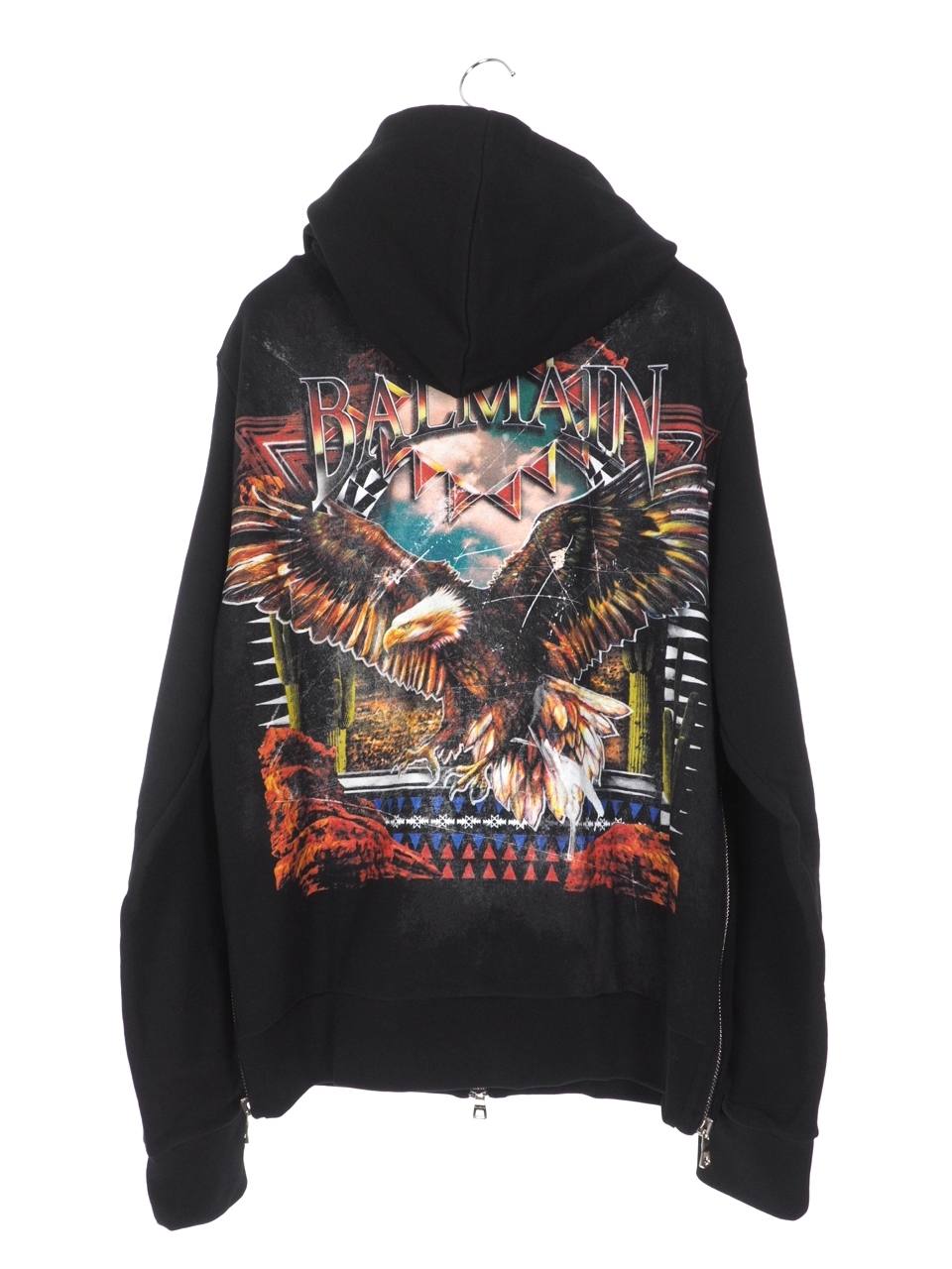 BALMAIN - バックイーグル ジップアップパーカー - BLACK | STORY